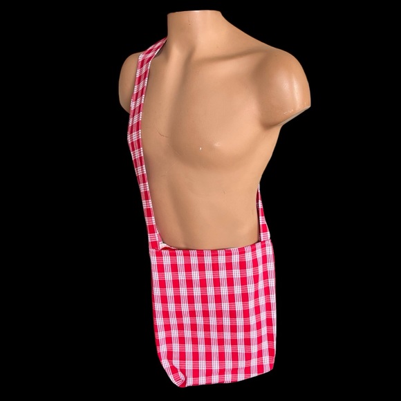 Handmade Hawaiian Palaka reversible fabric crossbody bag satchel - Picture 2 of 7